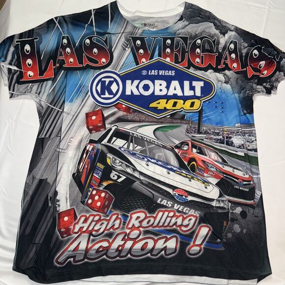 2017 LAS VEGAS 400 NASCAR RACING T-Shirt AOP XXL motor speedway Kobalt - Picture 1 of 6